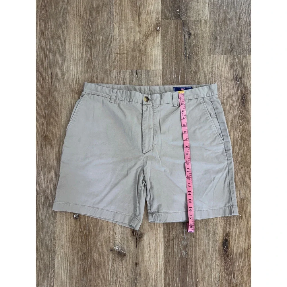 Vineyard Vines Breaker Shorts Mens 38 Tan Khaki Cotton Stretch Preppy Chino Golf